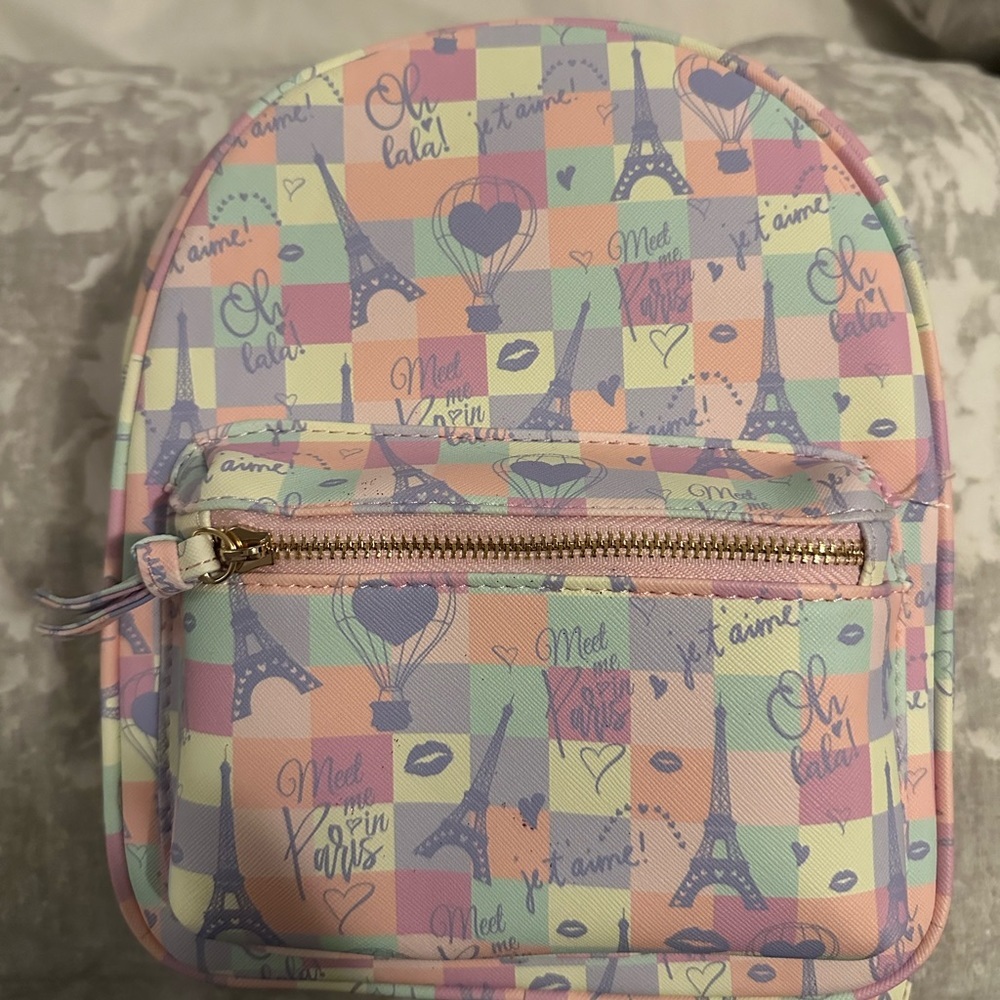 [BOGO] NWT Colorful Paris Mini Backpack‎ Purse - Picture 2 of 3